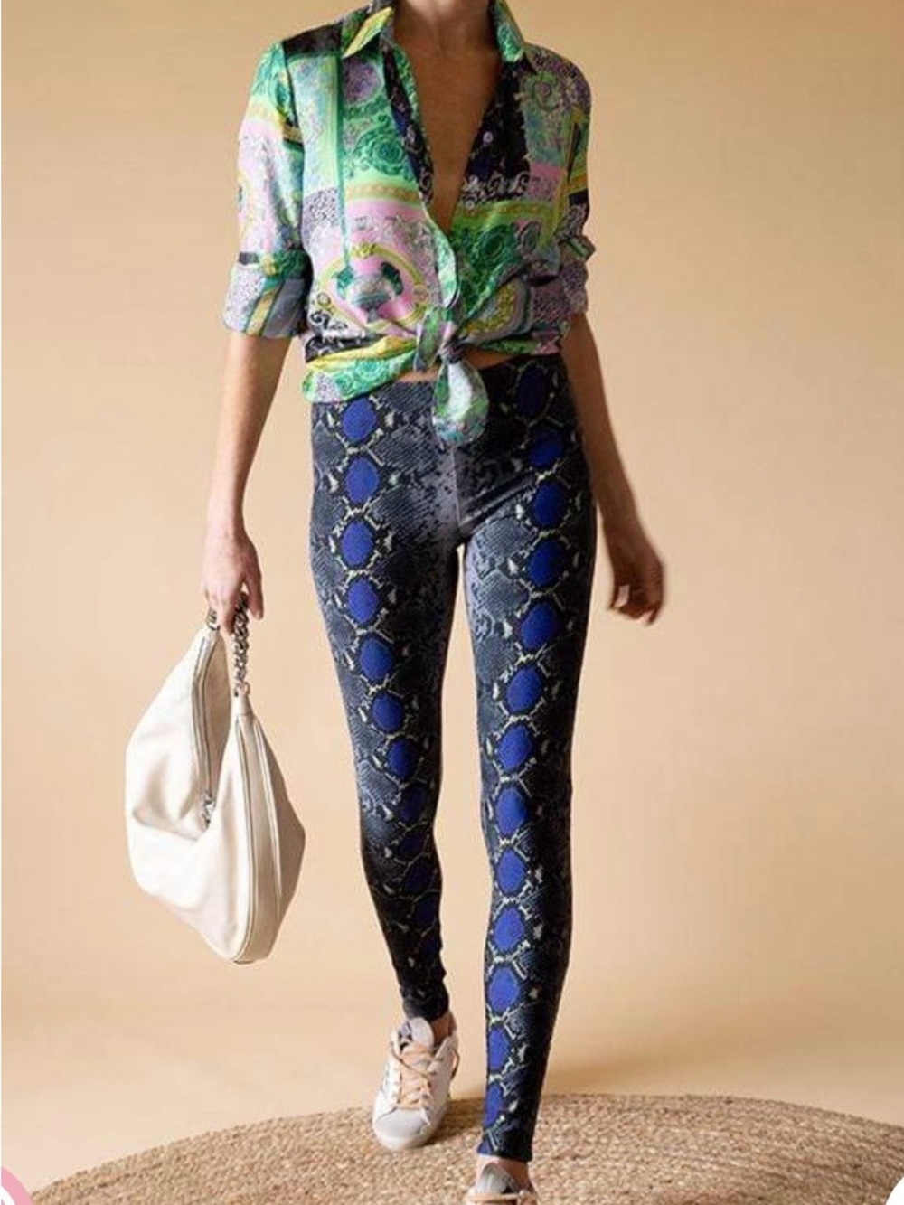 Versace Python Print Leggings - Picture 2 of 5